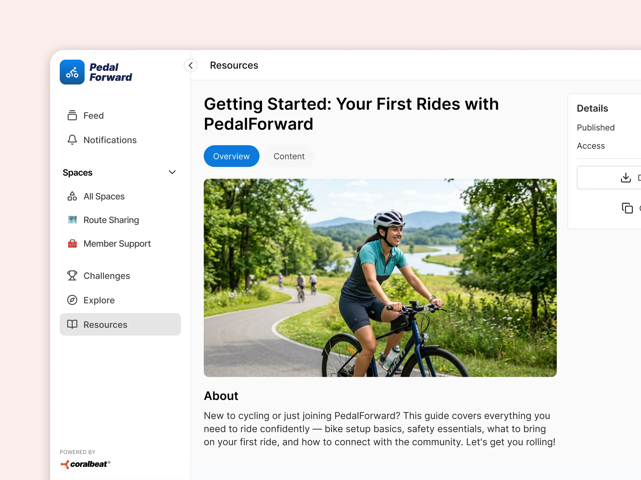 Member resources live in the content library