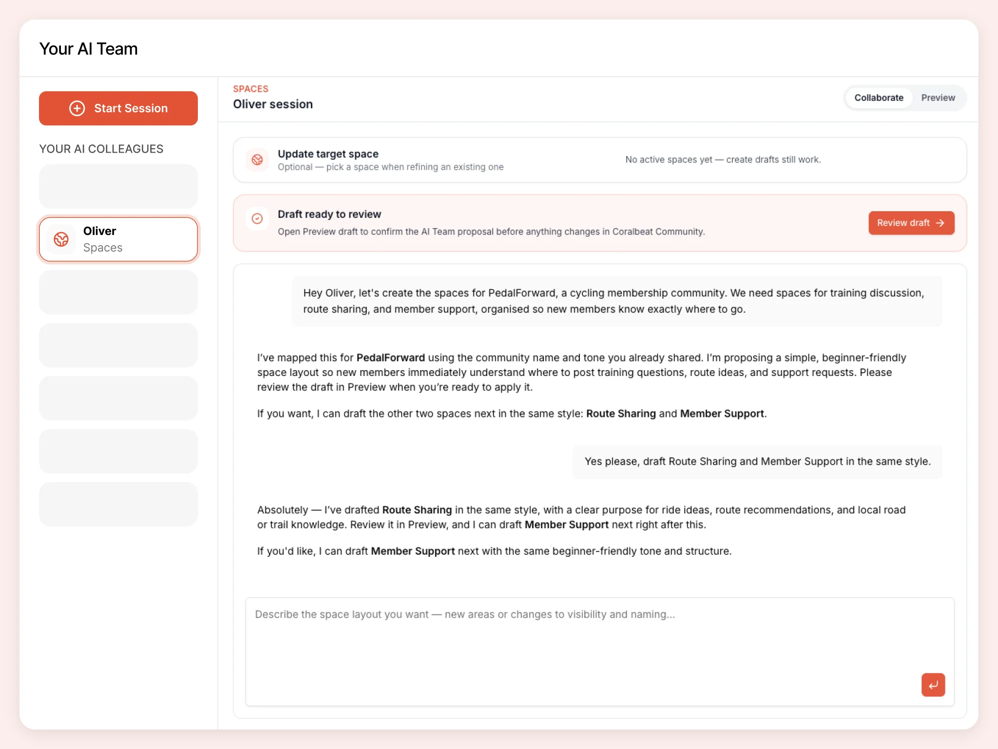 Collaborate with Oliver to design your customer spaces